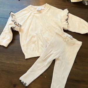 Zara sweater top and pants set for girls size 18-24 months